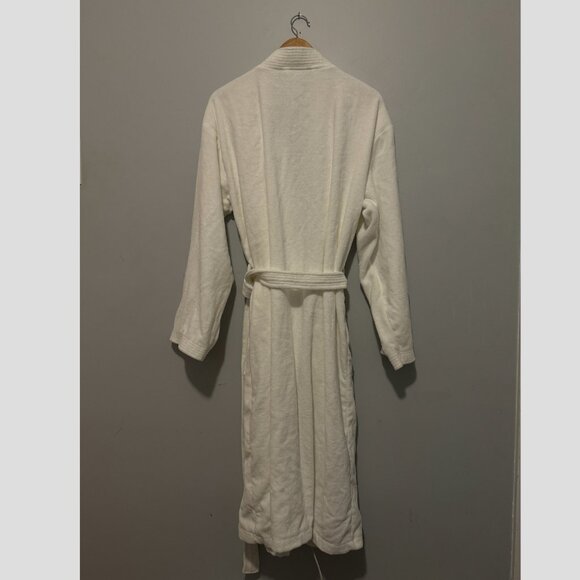 NEW 100% Cotton White Comfy Housecoat Bathrobe Frank & Bailey Small with Tags - Picture 2 of 4